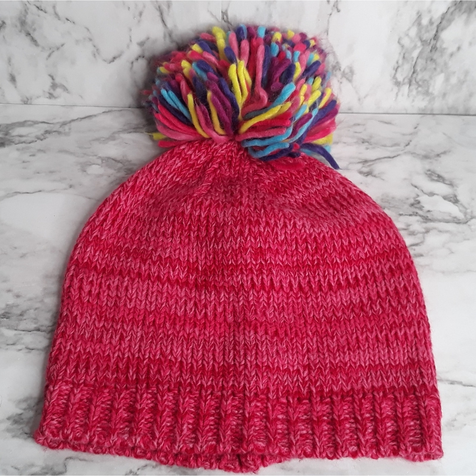 Oshkosh Pink Girls 7-12 Kids Sweater Hat Beanie Pompom Top